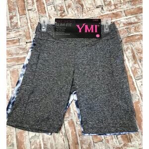 2X YMI Fitness Bike Shorts Stretch High Waist Leggings W/Pockets Workout Yoga XL